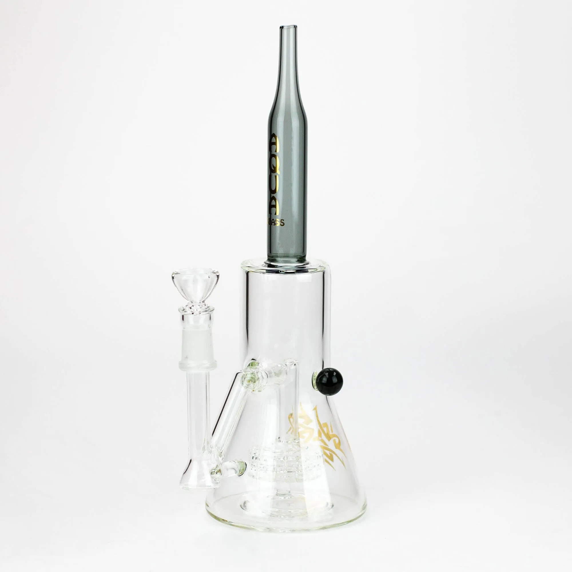 10" AQUA Glass Matrix Diffuser Rocket Glass Bong