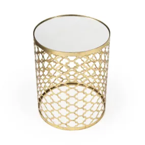 21" Gold Mirrored Round End Table By Homeroots