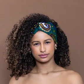 African print Headband - Adults - Hair Accessories - Green Multicolor Paisley