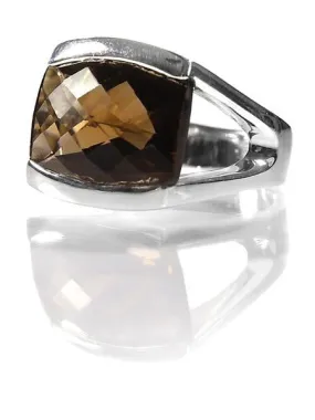 Amalfi Open Sided Cocktail Ring Smokey Quartz