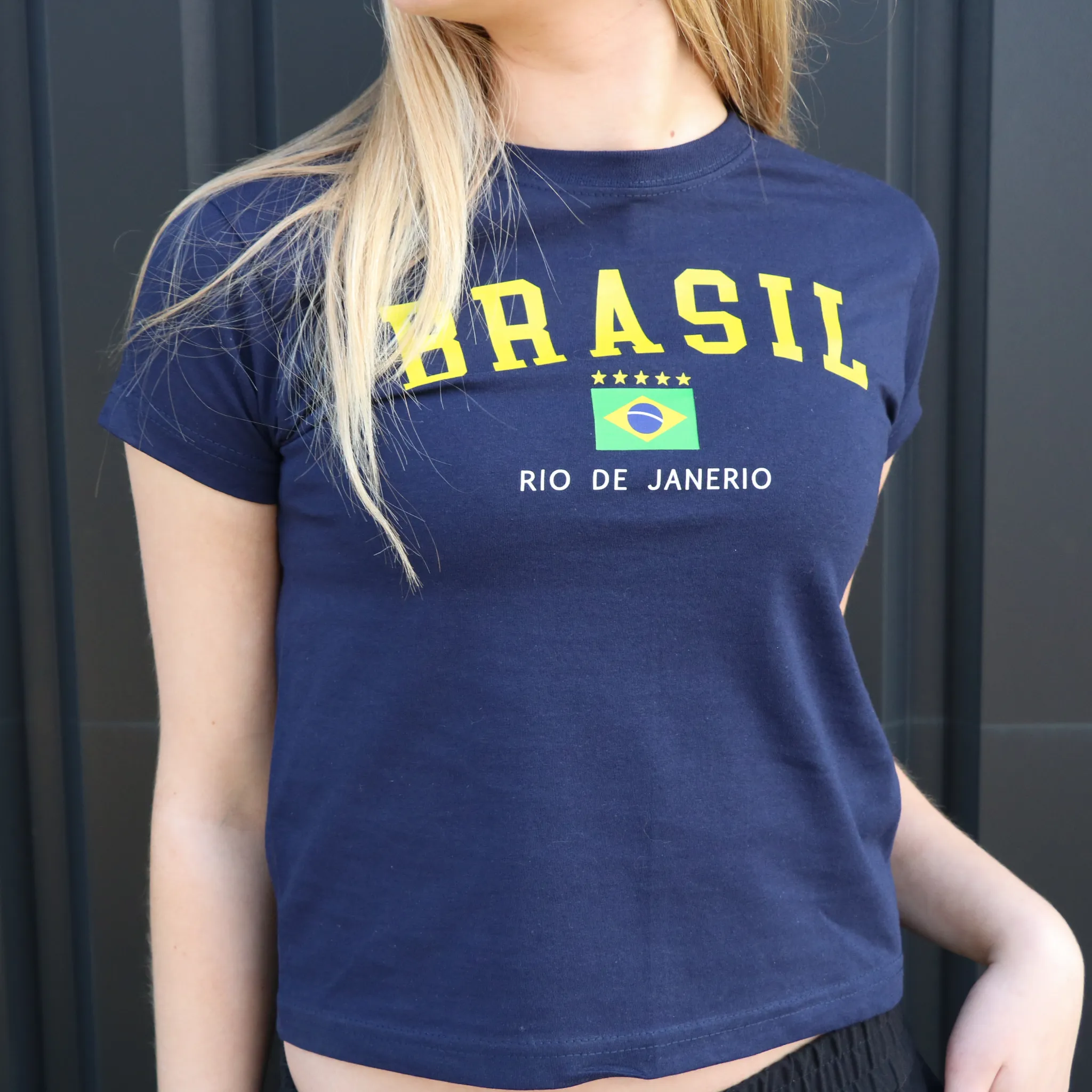 BRASILIEN, BABY TEE - MARIN