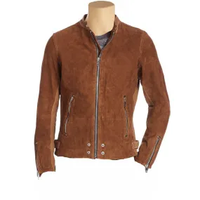 Brown Suede cafe racer jacket