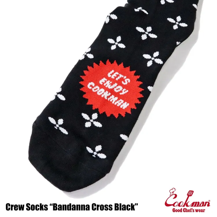 Cookman Crew Socks - Bandanna Cross : Black