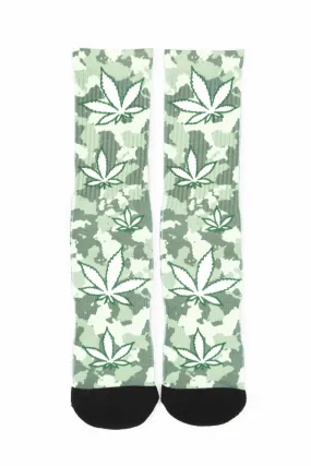 Guys Mary Jane Camouflage Print Socks