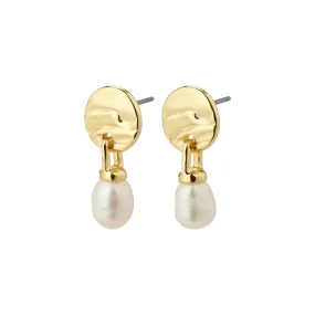 Heat Gold Plated Pearl Earrings