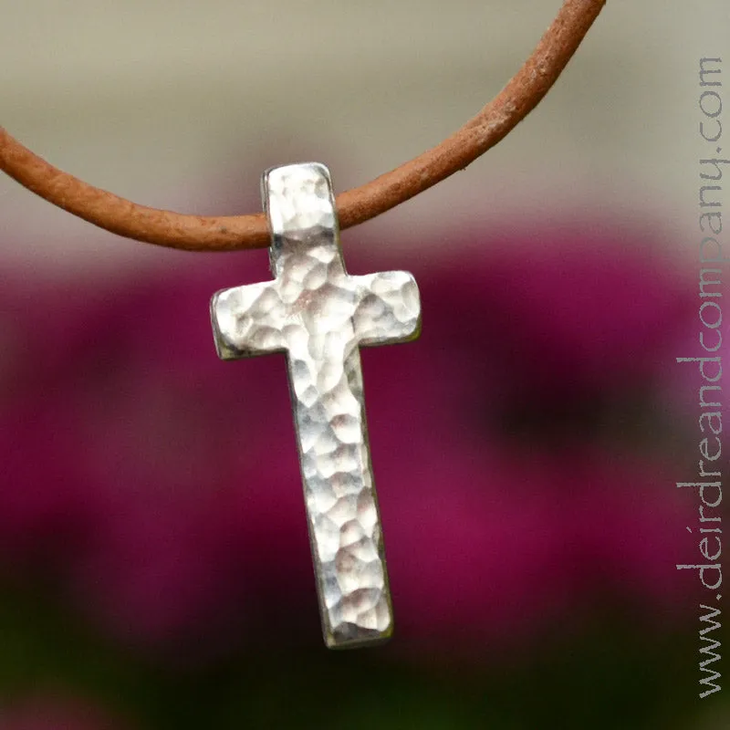 I Believe Silver Cross on Leather