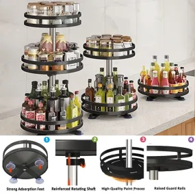 Kitchen Rack Rak Rempah Storage Rack Rak Dapur Spice Rack Stainless Steel Rotating Rack Seasoning Rack