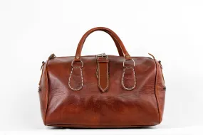 Leather bag Weekender, Small Leather Cowhide Duffle Bag, Genuine Leather Luggage, Leather Travel Bag