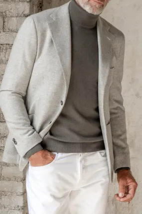 Light grey herringbone jacket - Made in Italy