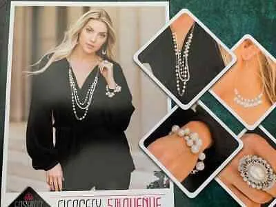 Paparazzi Accessories  - Fiercely 5th Avenue #FFA-1119  - Fashion Fix White Bracelet November 2019