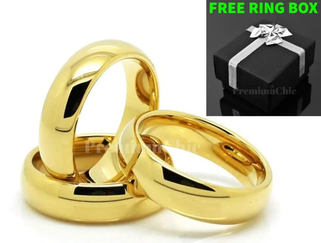 PChique™ Men's Tungsten Carbide 18K Gold Plated Ring (2-8mm Thick)