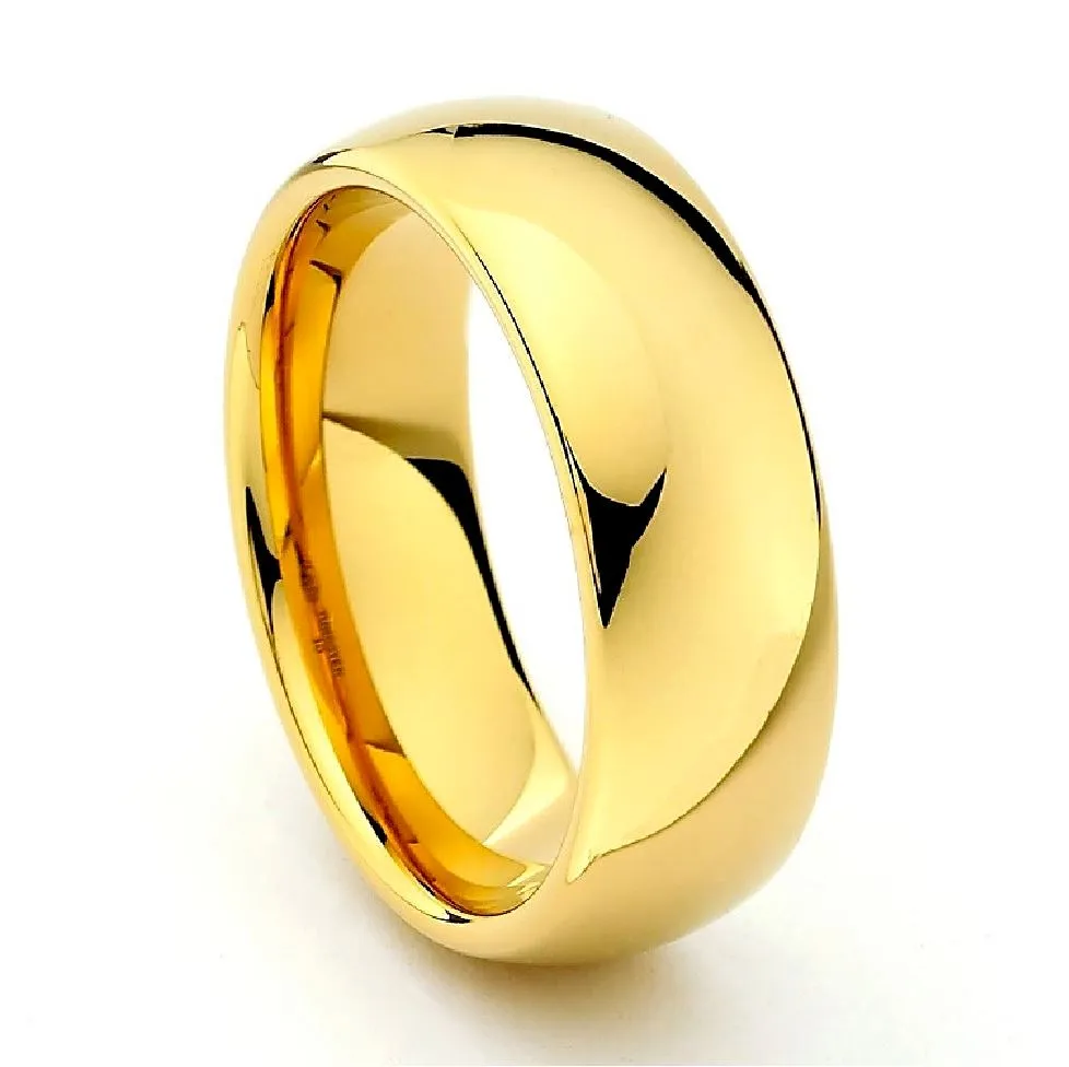 PChique™ Men's Tungsten Carbide 18K Gold Plated Ring (2-8mm Thick)