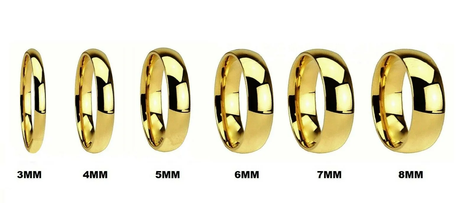 PChique™ Men's Tungsten Carbide 18K Gold Plated Ring (2-8mm Thick)