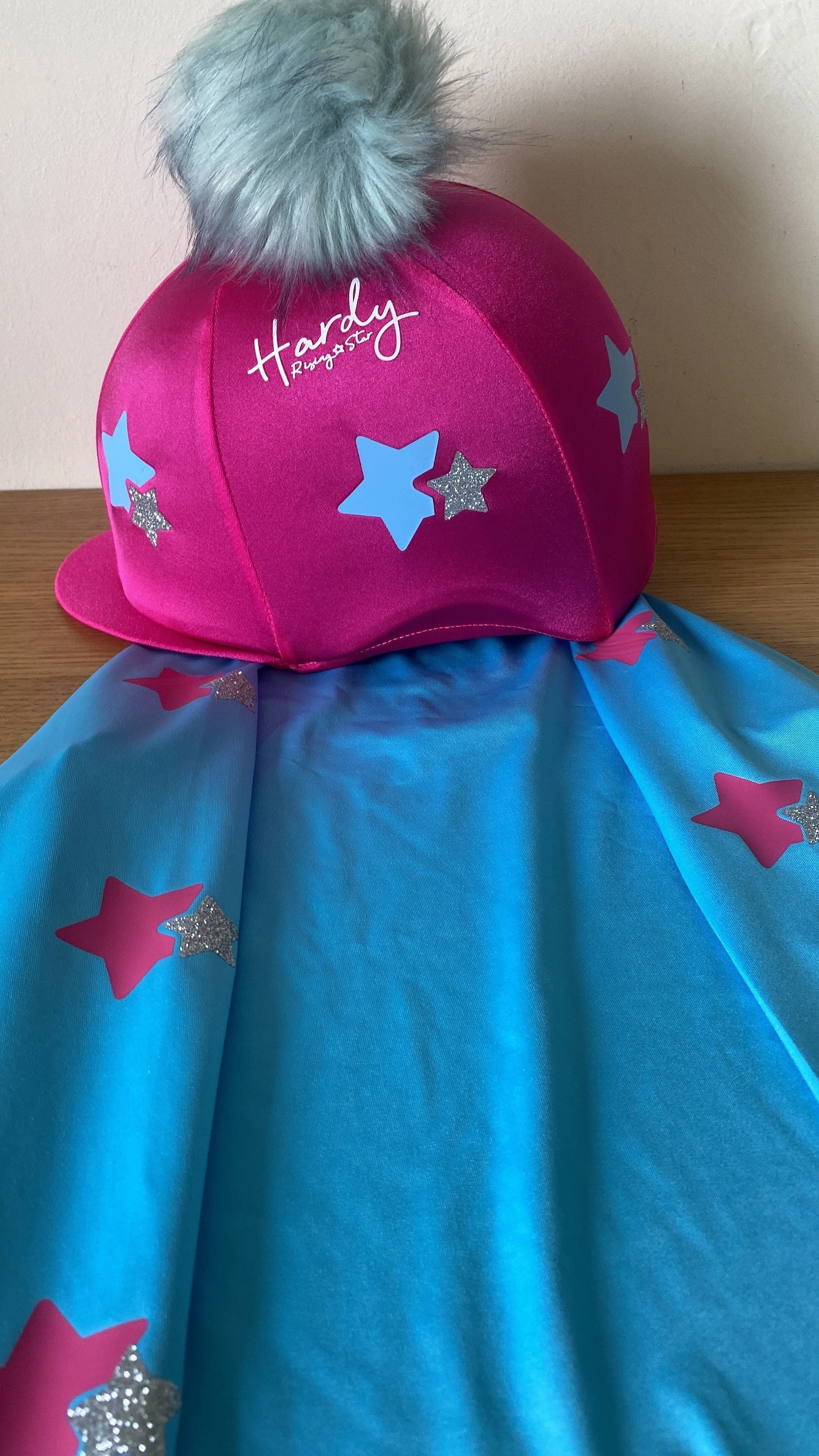 Personalised Big Star and Little Star Cross Country Base Layer And Hat Cover