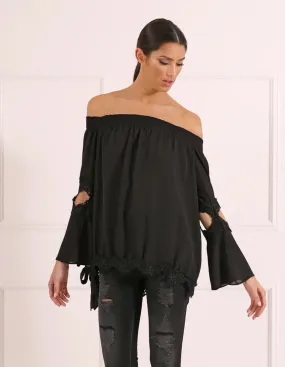 Size 8 -FOREVER UNIQUE Tasmin Top - black