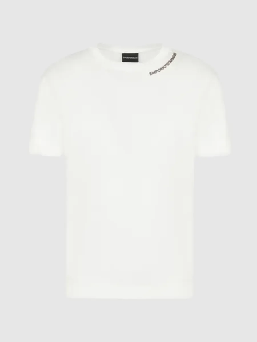 T-shirt logo na gola Emporio Armani