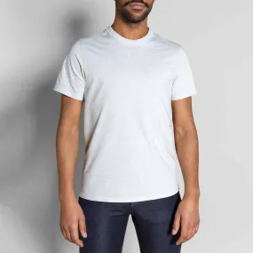 T-shirt Romain col rond bleu chiné manches courtes